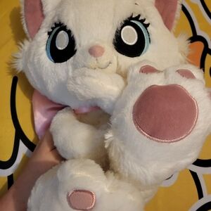 Adorable Disney White and Pink Marie Aristocats Big Feet Cat Plush Flawed